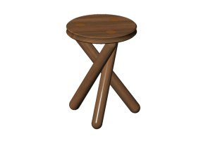 3D Chairs - Wooden stool - Schuster - Eldorado