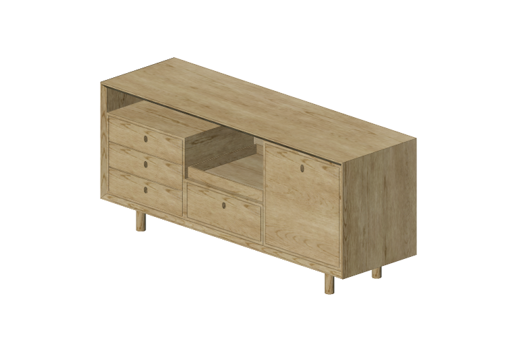 Muebles 3D - Bufet de madera - Schuster - Blocos - Schuster Muebles 3D - Bufet de madera - Schuster - Blocos - Schuster