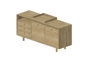 3D Furniture - Wood Buffet - Schuster - Blocos