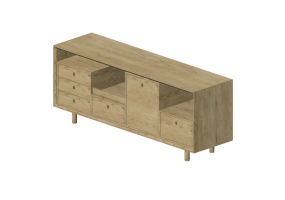 3D Furniture - Wood Buffet - Schuster - Blocos