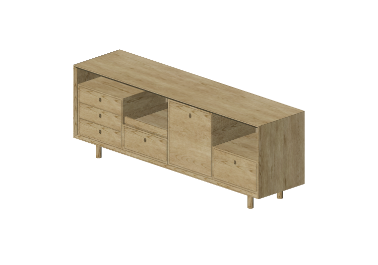 Muebles 3D - Bufet de madera - Schuster - Blocos - Schuster Muebles 3D - Bufet de madera - Schuster - Blocos - Schuster