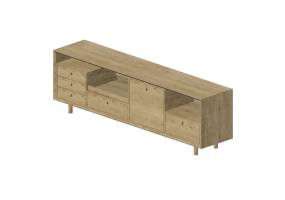3D Furniture - Wood Buffet - Schuster - Blocos