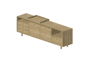 3D Furniture - Wood Buffet - Schuster - Blocos