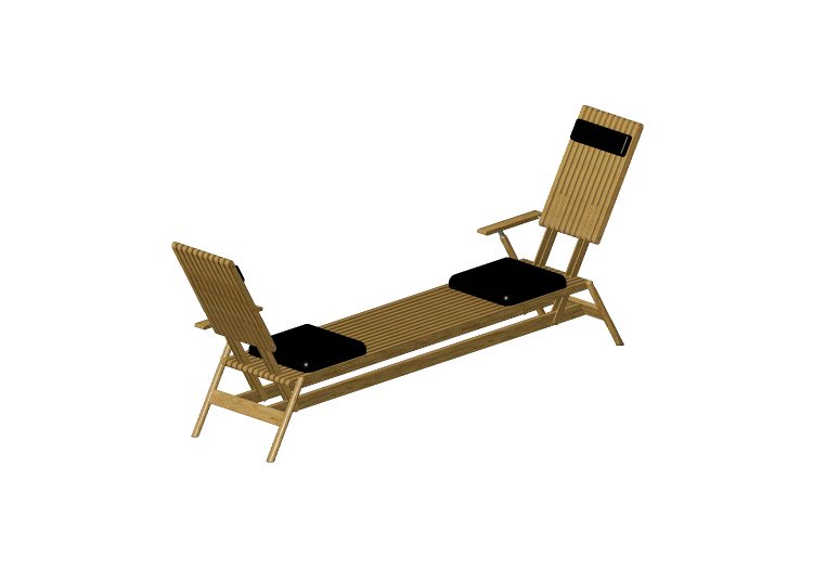Plein-soleil et petit lits 3D - Chaise longue en bois -... Plein-soleil et petit lits 3D - Chaise longue en bois -...