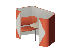 Escrivaninhas 3D - Divisória modular com sofás e mesa - Senator - Haven - HAPDD14