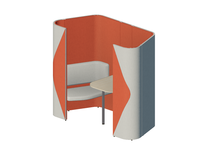 Escritorios 3D - Divisorio modular con sofás y mesa -... Escritorios 3D - Divisorio modular con sofás y mesa -...