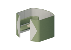Escrivaninhas 3D - Divis&oacute;ria modular com sof&aacute;s e mesa - Senator - Haven - HAPDQ14