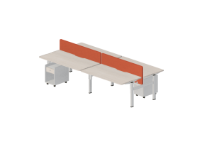 Escritorios 3D - Escritorio rectangular con divisiones - Senator - Typical