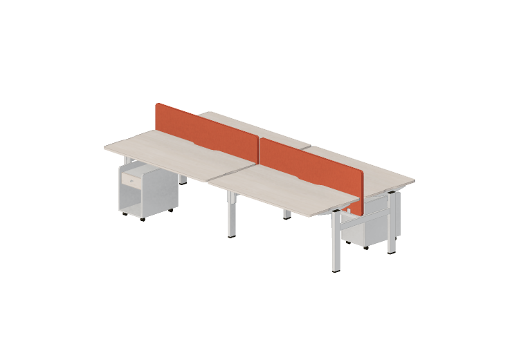 3D Desks - Rectangular desk with separators - Senator -... 3D Desks - Rectangular desk with separators - Senator -...