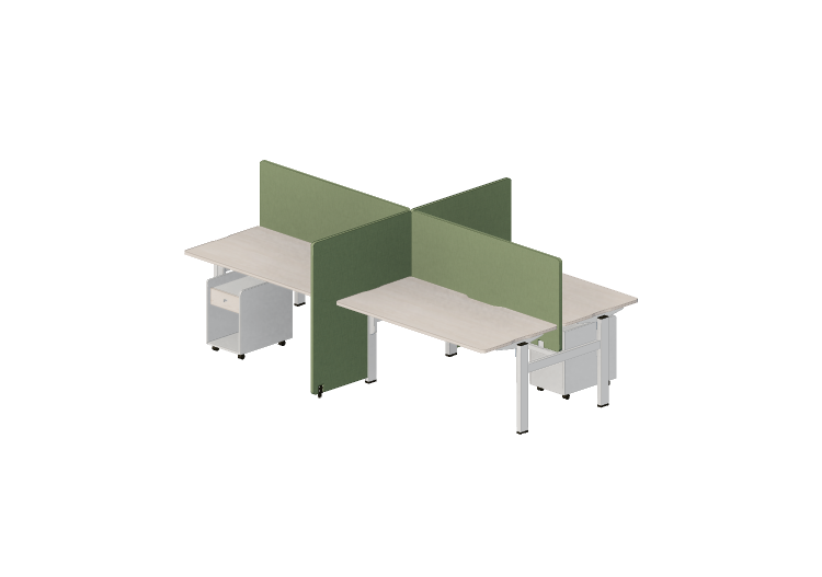 Escrivaninhas 3D - Escrivaninha retangular com divisórias -... Escrivaninhas 3D - Escrivaninha retangular com divisórias -...