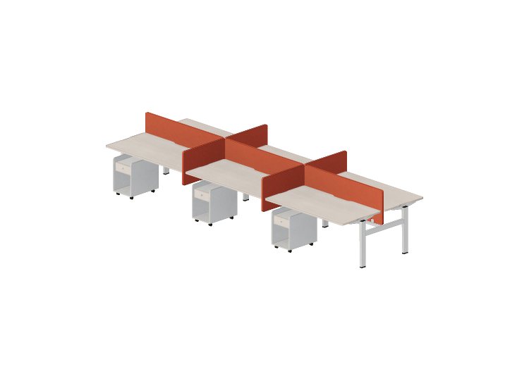 Escritorios 3D - Escritorio rectangular con divisiones -... Escritorios 3D - Escritorio rectangular con divisiones -...