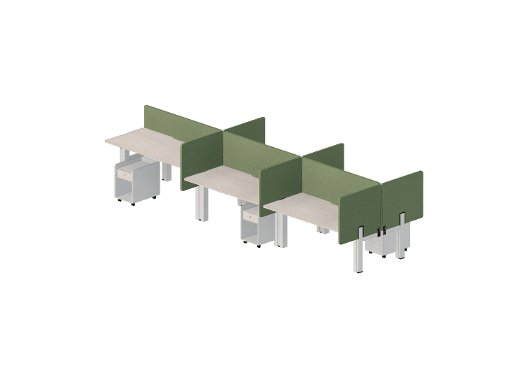 Escrivaninhas 3D - Escrivaninha retangular com divisórias -... Escrivaninhas 3D - Escrivaninha retangular com divisórias -...