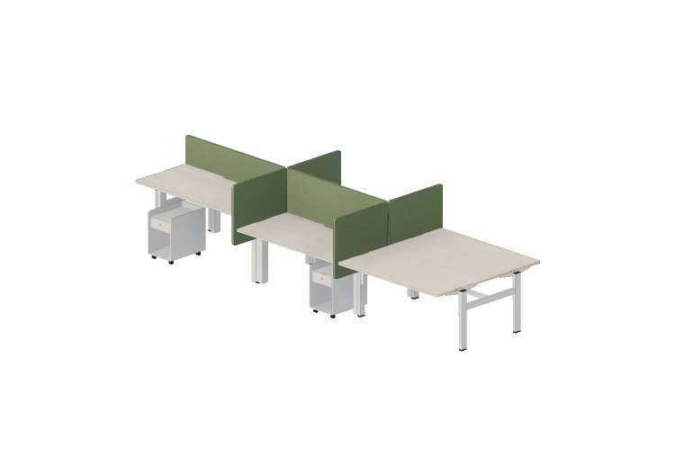 Bureaux 3D - Bureau rectangulaire avec séparateur - Senator... Bureaux 3D - Bureau rectangulaire avec séparateur - Senator...