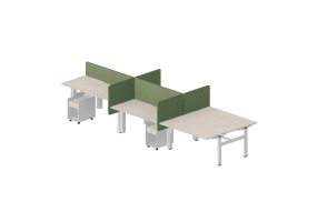 3D Desks - Rectangular desk with separators - Senator - Typical