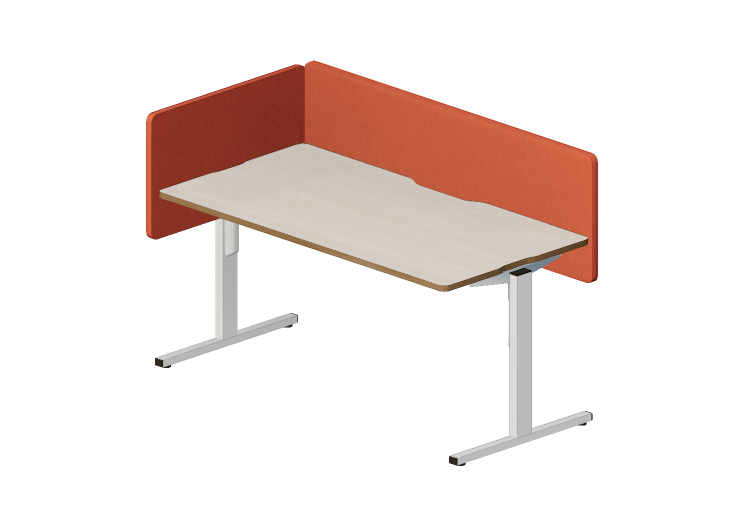 Bureaux 3D - Bureau rectangulaire avec séparateur - Senator... Bureaux 3D - Bureau rectangulaire avec séparateur - Senator...
