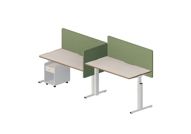Escritorios 3D - Escritorio rectangular con divisiones -... Escritorios 3D - Escritorio rectangular con divisiones -...