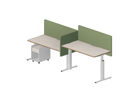 3D Schreibtische - Schreibtisch rechteckig mit Trennw&auml;nden - Senator - Typical