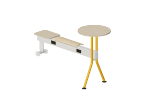 Sillas 3D - Banco con asiento de madera y mesitas - Senator - Colab - CB1SABPPHT
