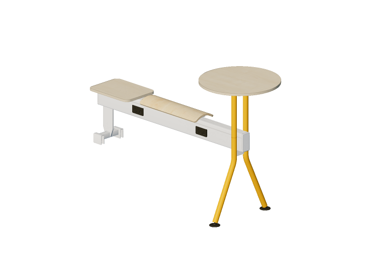3D Stühle - Bank mit Sitz-Teil aus Holz und Tischchen -... 3D Stühle - Bank mit Sitz-Teil aus Holz und Tischchen -...