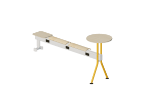 3D St&uuml;hle - Bank mit Sitz-Teil aus Holz und Tischchen - Senator - Colab - CB2SABPPHT