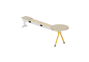 Cadeira 3D - Banco com assento em madeira e mesinhas - Senator - Colab - CB2SABPPLT