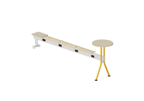 3D Chairs - Bench with wooden seat and small tables - Senator - Colab - CB3SABPPHT
