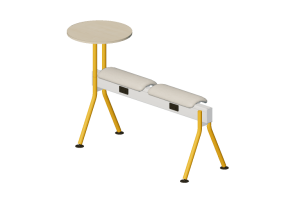 Sillas 3D - Banco con asiento de tela y mesa - Senator - Colab - CB2SBPFT