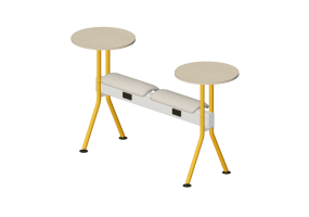 3D Chairs - Bench with fabric seat and tables - Senator - Colab - CB2SBPFT2