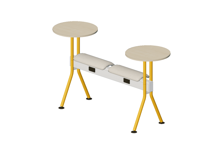 3D Chairs - Bench with fabric seat and tables - Senator -... 3D Chairs - Bench with fabric seat and tables - Senator -...
