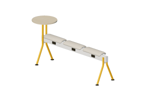 Chaises 3D - Banc avec assise en tissu et table - Senator - Colab - CB3SBPFT