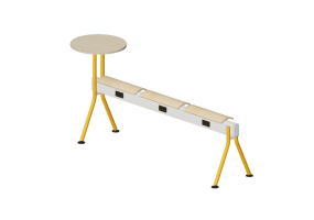 Sillas 3D - Banco con asiento de madera y mesa - Senator - Colab - CB3SBPPT