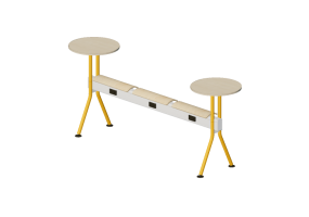 Chaises 3D - Banc avec assise en bois et tables - Senator - Colab - CB3SBPPT2