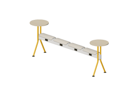 Cadeira 3D - Banco com assento em tecido e mesas - Senator - Colab - CB4SBPFT2