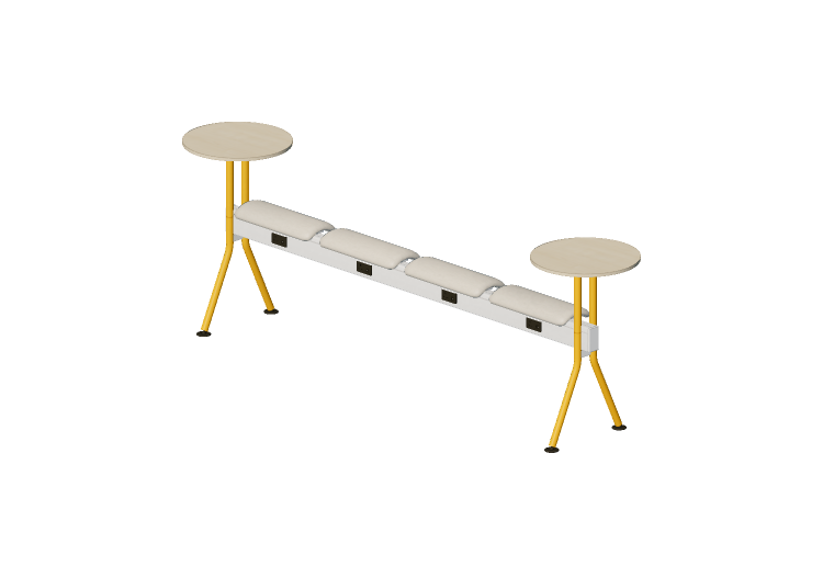 3D Chairs - Bench with fabric seat and tables - Senator -... 3D Chairs - Bench with fabric seat and tables - Senator -...