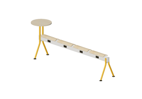 Chaises 3D - Banc avec assise en bois et table - Senator - Colab - CB4SBPPT