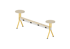 Chaises 3D - Banc avec assise en bois et table - Senator - Colab - CB4SBPPT2