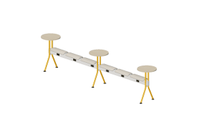 Sillas 3D - Banco con asiento de tela y mesas - Senator - Colab - CB6SBPFT3