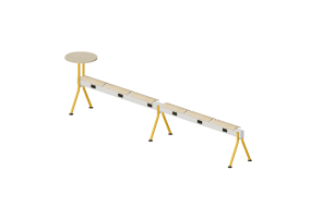Chaises 3D - Banc avec assise en bois et tables - Senator - Colab - CB6SBPPT