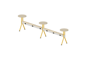 Sillas 3D - Banco con asiento de madera y mesas - Senator - Colab - CB6SBPPT3