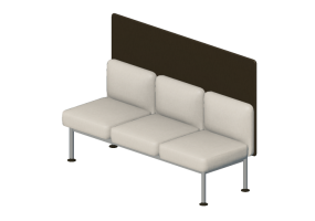 Poltronas 3D - Sof&aacute; de 3 plazas con respaldo y panel divisorio - Senator - Colab - CB103BS