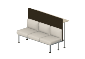 Poltrone 3D - Divano 3 posti con schienali, pannello divisorio e tavolo - Senator - Colab - CB103BST