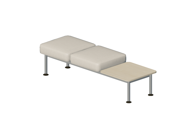 Fauteuil 3D - Canapé 2 places sans dossiers avec table -... Fauteuil 3D - Canapé 2 places sans dossiers avec table -...