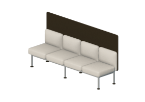 Fauteuil 3D - Canap&eacute; 4 places avec dossiers et panneau de s&eacute;paration - Senator - Colab - CB104BS