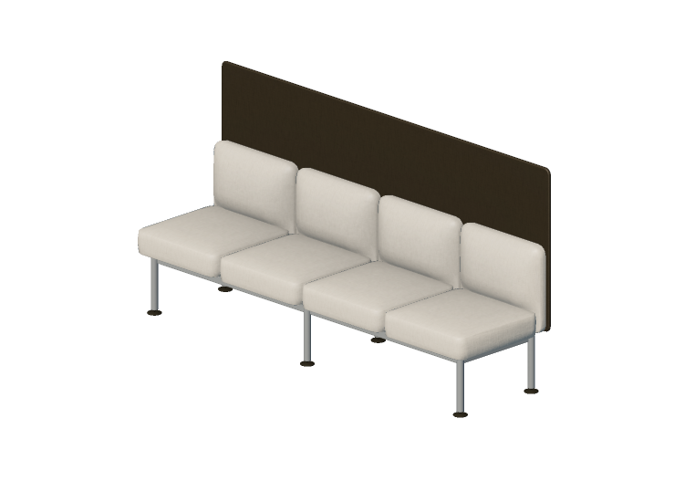 Poltronas 3D - Sofá de 4 plazas con respaldo y panel... Poltronas 3D - Sofá de 4 plazas con respaldo y panel...