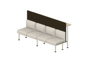 3D Arm Chairs - 4 seater sofa with backrests, dividing panel and table - Senator - Colab - CB104BST