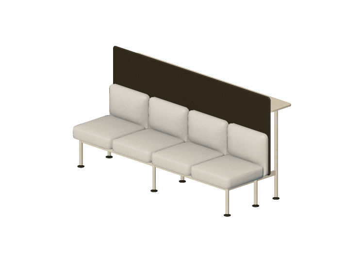 3D Sessel - 4-Sitzer-Sofa mit Rückenlehnen, Trennwand und... 3D Sessel - 4-Sitzer-Sofa mit Rückenlehnen, Trennwand und...