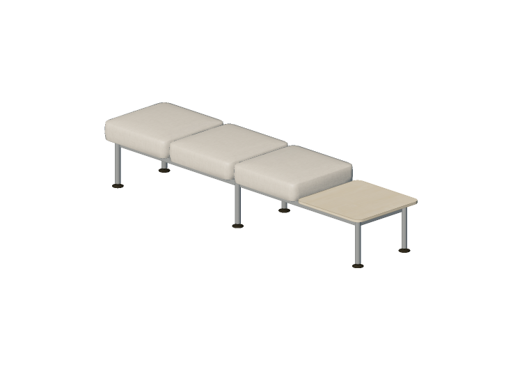 Poltrone 3D - Divano 3 posti senza schienali con tavolo -... Poltrone 3D - Divano 3 posti senza schienali con tavolo -...