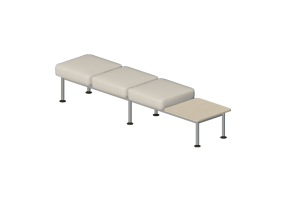 Poltronas 3D - Sof&aacute; de 3 plazas sin respaldo con mesa - Senator - Colab - CB104T