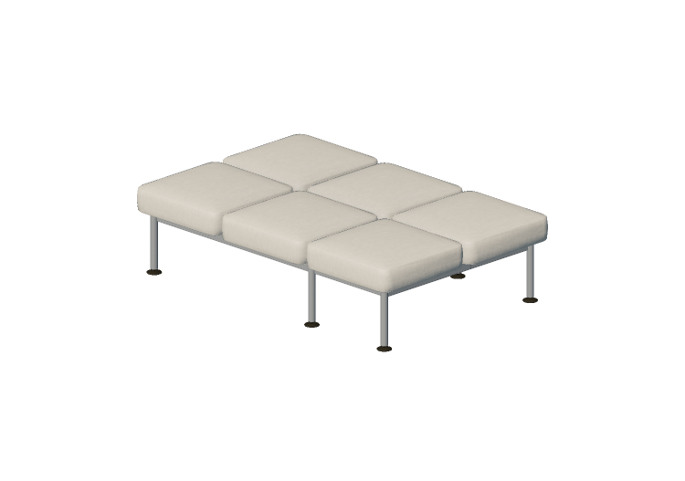 Poltronas 3D - Sofá 6 postos sem encostos - Senator - Colab... Poltronas 3D - Sofá 6 postos sem encostos - Senator - Colab...