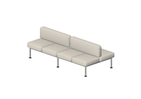Poltronas 3D - Sof&aacute; 8 postos com encostos - Senator - Colab - CB208B4